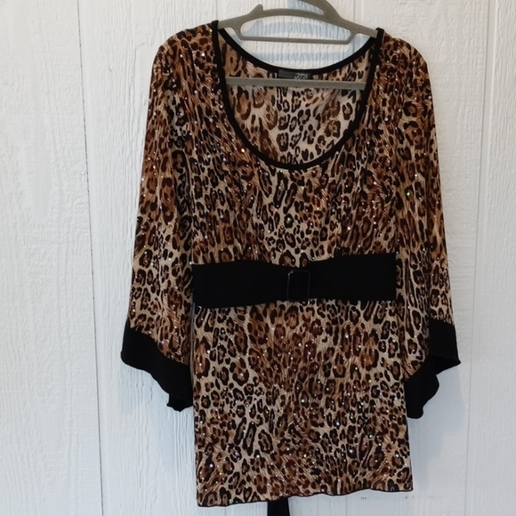 JTB leopard print tie back medium 19" pit - Picture 4 of 13